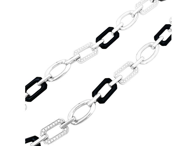 Collana Chanel, "Première Onyx", onice, diamanti, oro bianco. - vista 4
