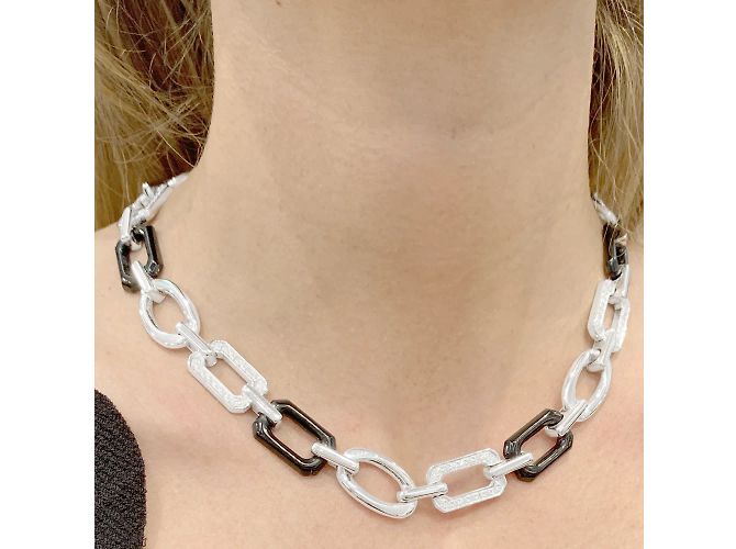 Collana Chanel, "Première Onyx", onice, diamanti, oro bianco. - vista 5