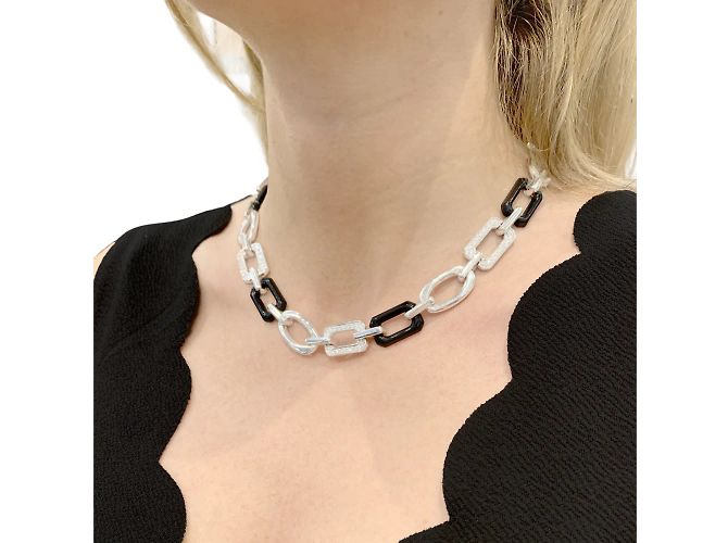 Collana Chanel, "Première Onyx", onice, diamanti, oro bianco. - vista 6