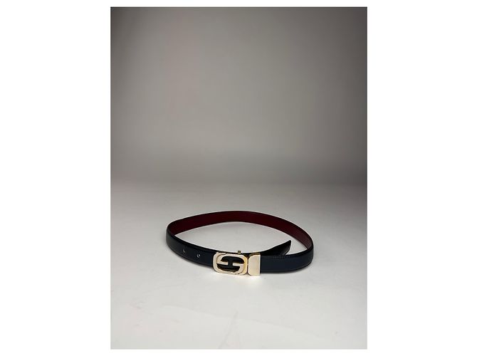 Vintage Gucci Leder Gürtel Schwarz Lila - Ansicht 4