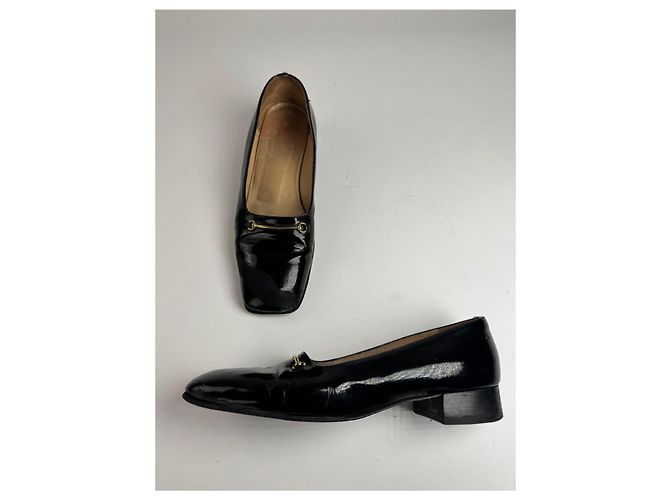 Vintage Gucci Lackleder-Pumps Schwarz 39 - Ansicht 2