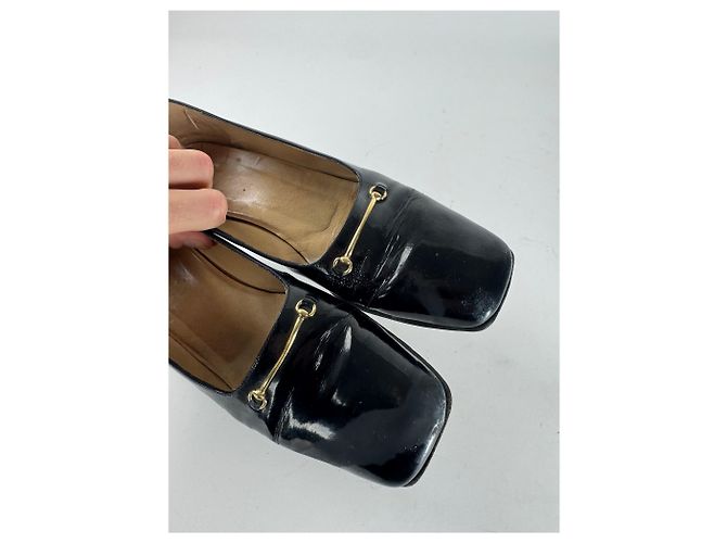 Vintage Gucci Lackleder-Pumps Schwarz 39 - Ansicht 8