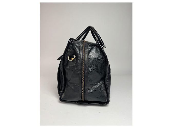 Vintage Burberry Leder-Duffel-Tasche Schwarz - Ansicht 7