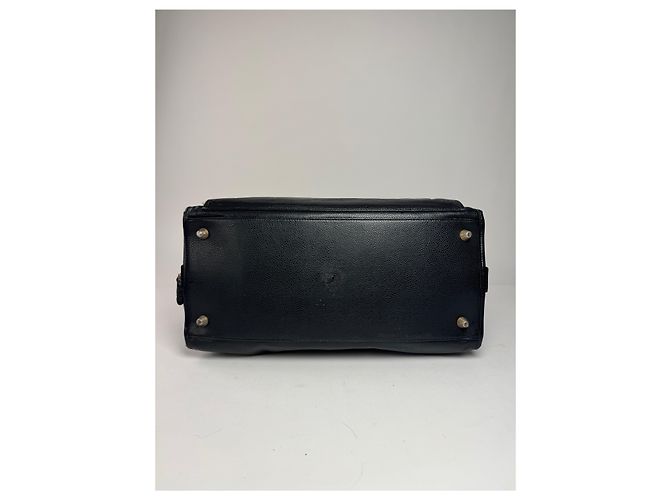 Vintage Burberry Leder-Duffel-Tasche Schwarz - Ansicht 8