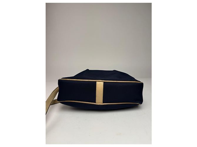 Céline Vintage Celine Triomphe Shoulder Leather Polyester Bag Navy Gold Navy blue - view 13
