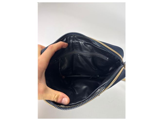 Céline Vintage Celine Triomphe Shoulder Leather Polyester Bag Navy Gold Navy blue - view 3