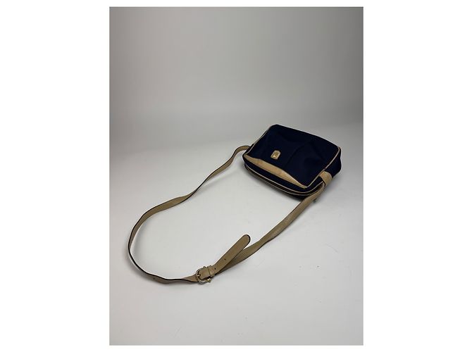 Céline Vintage Celine Triomphe Shoulder Leather Polyester Bag Navy Gold Navy blue - view 7