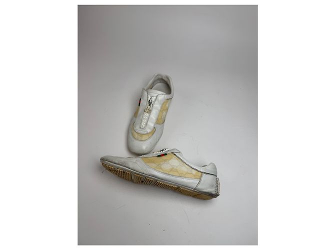 Vintage Gucci Monogram Sneaker Weiß Beige EU38 - Ansicht 2