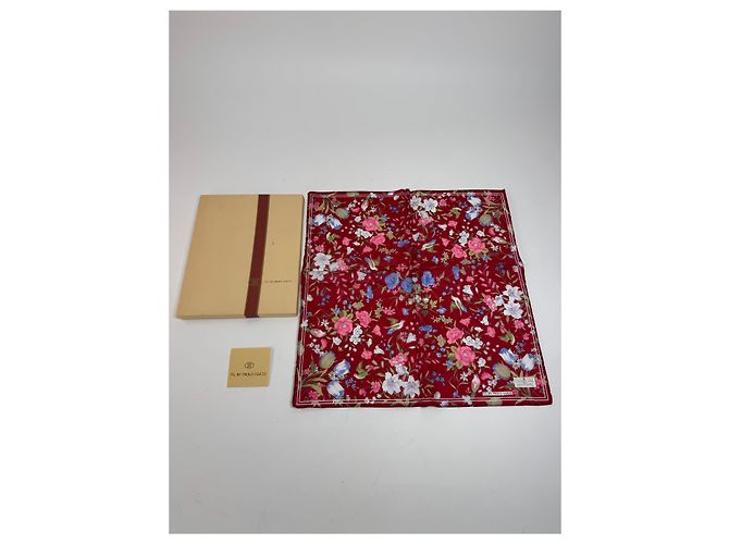 Sciarpa Floreale Vintage Gucci Rossa Nuova Con Scatola Rosso - vista 2