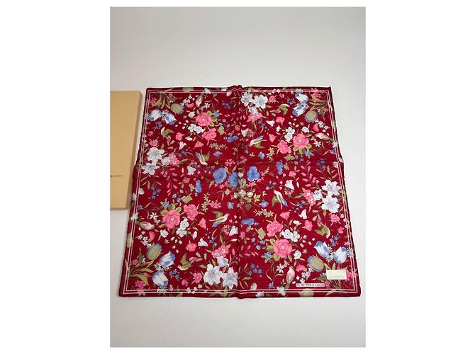 Sciarpa Floreale Vintage Gucci Rossa Nuova Con Scatola Rosso - vista 4