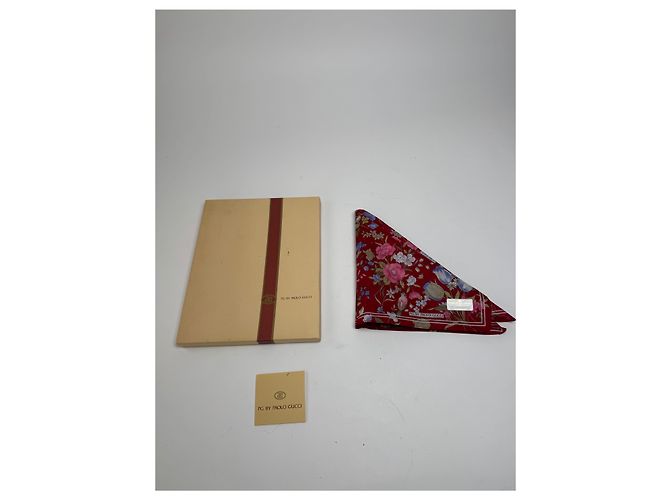 Sciarpa Floreale Vintage Gucci Rossa Nuova Con Scatola Rosso - vista 9