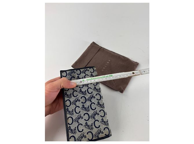 Céline Vintage Celine Macadam Monogram ID Holder Card Holder Navy Grey Navy blue - view 10