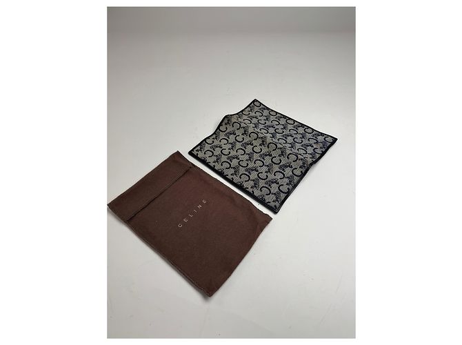 Céline Vintage Celine Macadam Monogram ID Holder Card Holder Navy Grey Navy blue - view 3