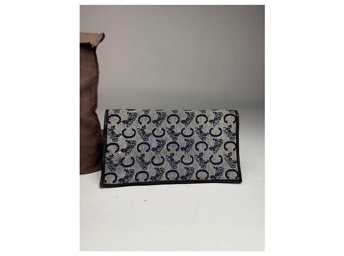 Céline Vintage Celine Macadam Monogram ID Holder Card Holder Navy Grey Navy blue - view 4