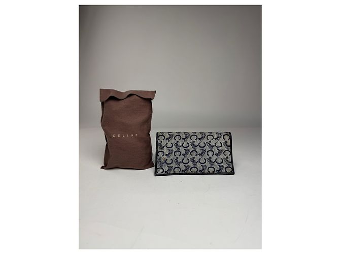 Céline Vintage Celine Macadam Monogram ID Holder Card Holder Navy Grey Navy blue - view 7