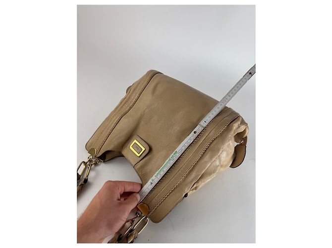 Chloé Vintage Chloe Lederhandtasche, Beuteltasche Beige - Ansicht 10