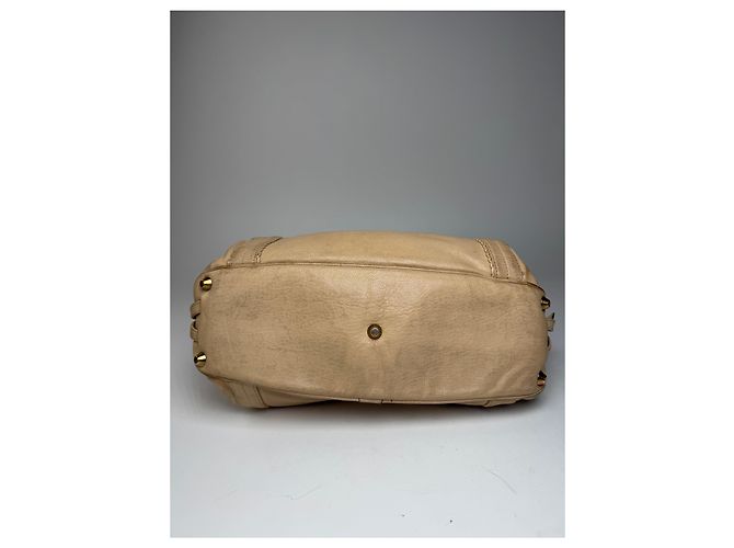Chloé Vintage Chloe Lederhandtasche, Beuteltasche Beige - Ansicht 11
