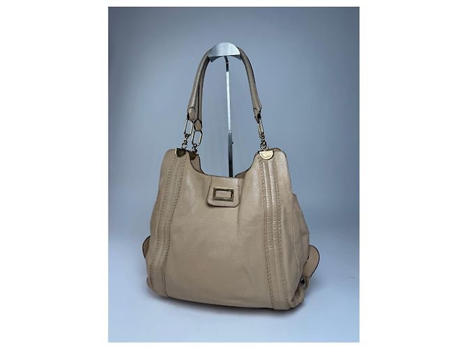 Chloé Vintage Chloe Lederhandtasche, Beuteltasche Beige - Ansicht 12