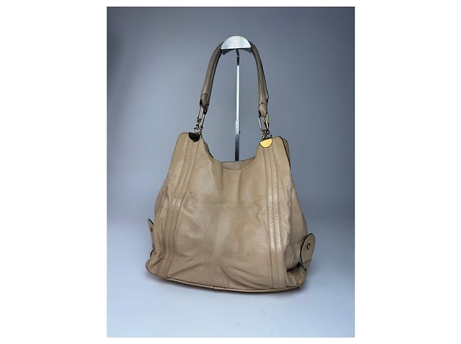 Chloé Vintage Chloe Lederhandtasche, Beuteltasche Beige - Ansicht 2