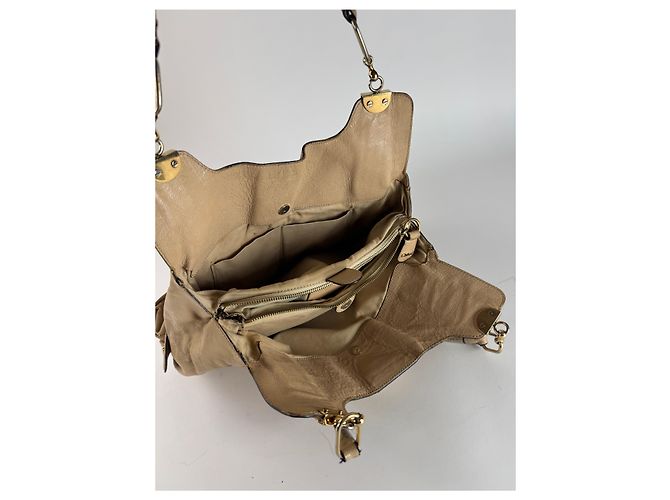 Chloé Vintage Chloe Lederhandtasche, Beuteltasche Beige - Ansicht 3