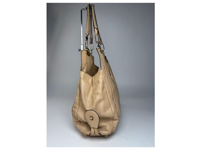 Chloé Vintage Chloe Lederhandtasche, Beuteltasche Beige - Ansicht 5