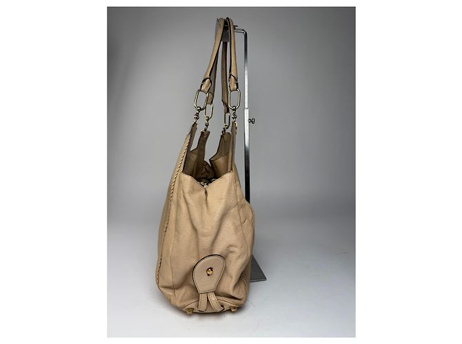 Chloé Vintage Chloe Lederhandtasche, Beuteltasche Beige - Ansicht 7
