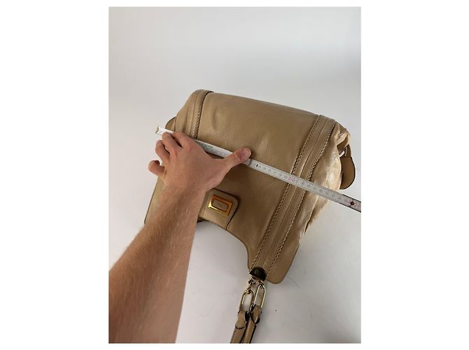 Chloé Vintage Chloe Lederhandtasche, Beuteltasche Beige - Ansicht 9
