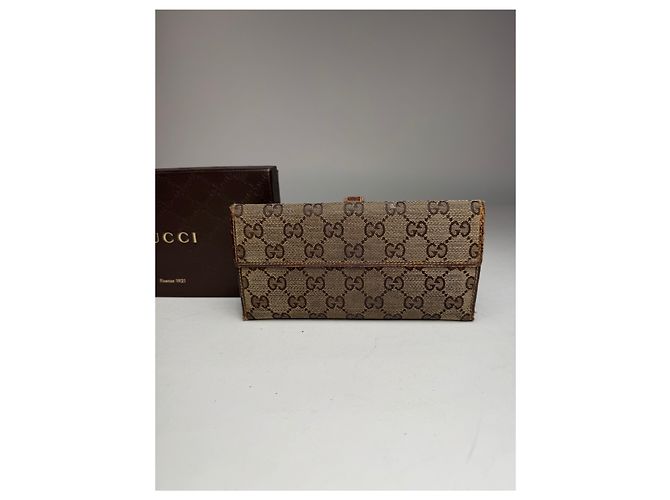 Gucci Jackie Monogram Leder Geldbörse Braun - Ansicht 11