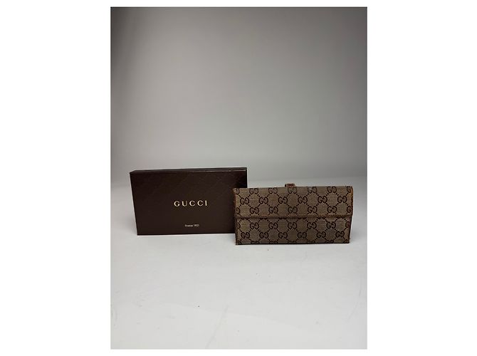 Gucci Jackie Monogram Leder Geldbörse Braun - Ansicht 2