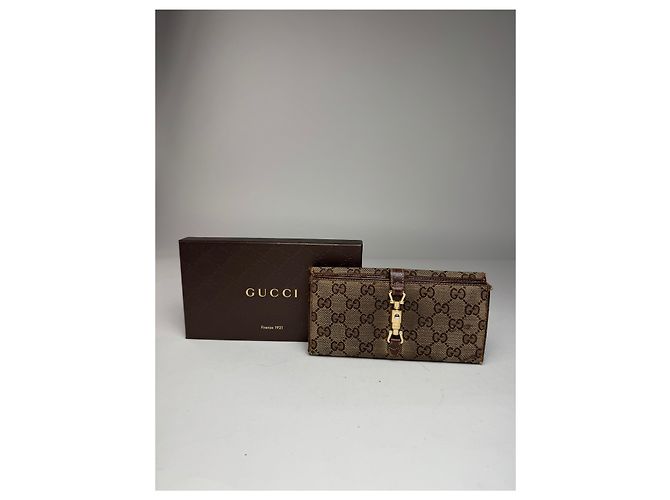 Gucci Jackie Monogram Leder Geldbörse Braun - Ansicht 5