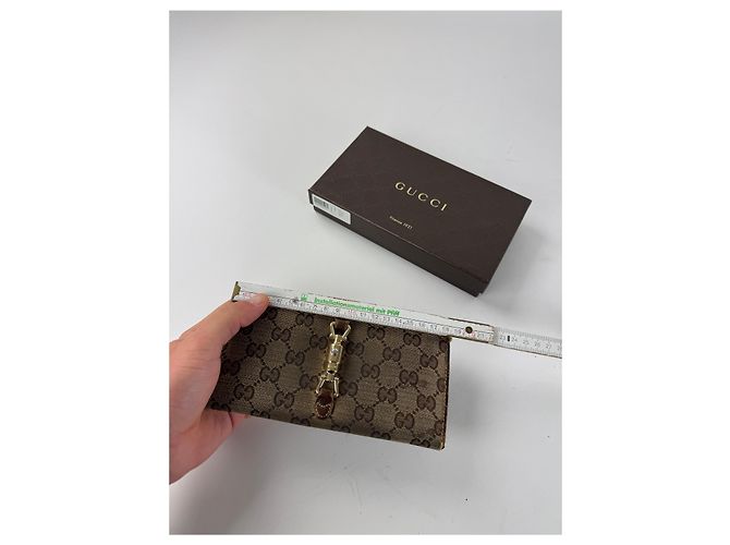 Gucci Jackie Monogram Leder Geldbörse Braun - Ansicht 8