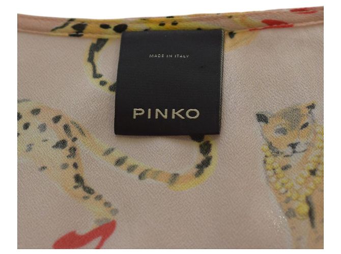 PINKO Blusa de estampado de leopardo con lazo frontal – Talla IT 40 / US 4–6 Multicolor - vista 3