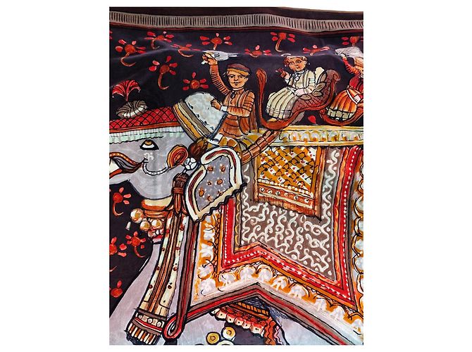 Sciarpa Hermès Marrone in Cotone - vista 2
