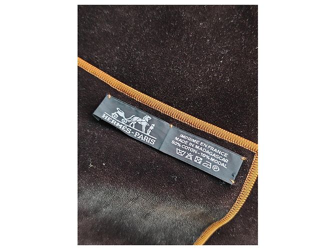Sciarpa Hermès Marrone in Cotone - vista 8