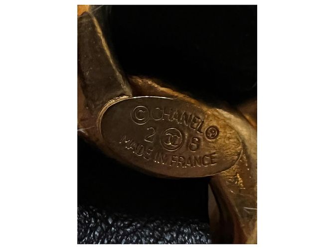 Chanel Vintage Leather/Chain Belt CC Black Gold hardware - view 4