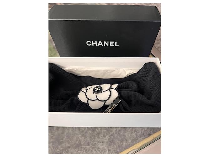 Fascia per Capelli Chanel Nera con Camelia Bianca Nero - vista 2