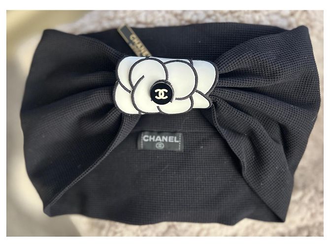 Fascia per Capelli Chanel Nera con Camelia Bianca Nero - vista 3
