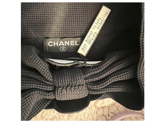 Fascia per Capelli Chanel Nera con Camelia Bianca Nero - vista 4