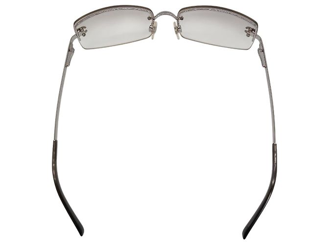 Chanel CC Logo Silber Klare Randlose Strass Sonnenbrille 4093-B - Ansicht 3