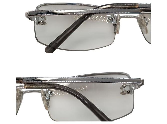 Chanel CC Logo Silber Klare Randlose Strass Sonnenbrille 4093-B - Ansicht 7