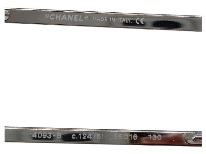 Chanel CC Logo Silber Klare Randlose Strass Sonnenbrille 4093-B - Ansicht 9
