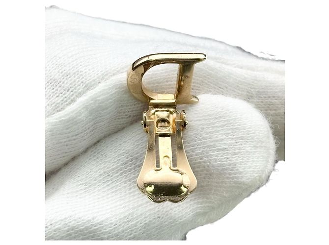 Boucles d'oreilles en forme de cœur en cristal rhinestone doré avec logo Christian Dior - vue 8