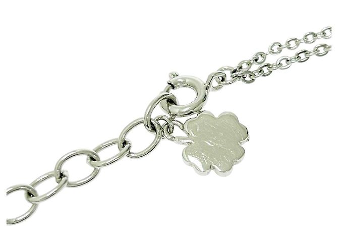 Collana a catena con logo argento Christian Dior e cristalli rosa in strass - vista 7