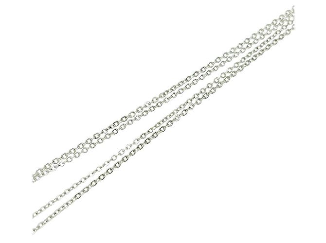 Collana a catena con logo argento Christian Dior e cristalli rosa in strass - vista 8