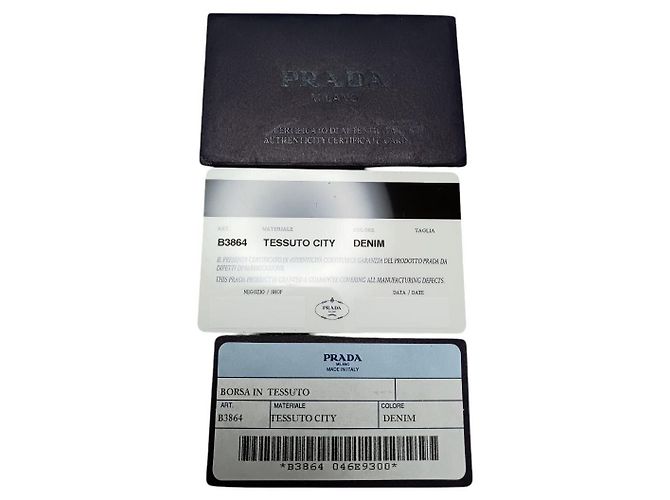 Prada Nylon Tessuto Hellblau Grau Logo Handtasche - Ansicht 2