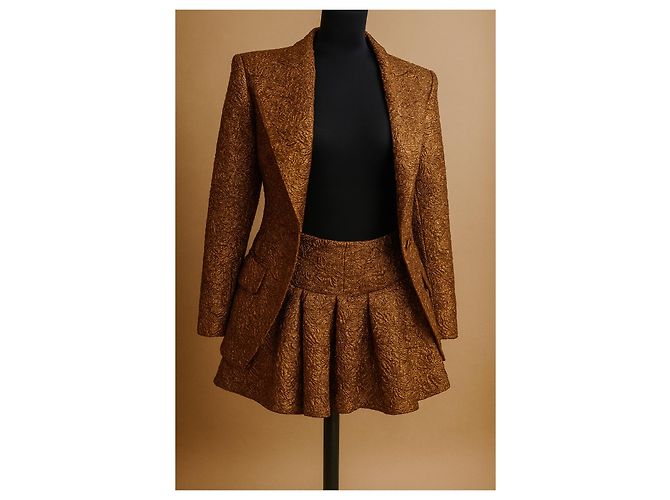 Completo tre pezzi Alexandre Vauthier Lurex Bronzo - vista 2
