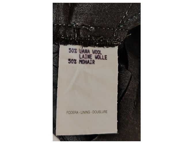 CALÇA DE LÃ E MOHAIR LISTRADA GUCCI. Preto - vista 5