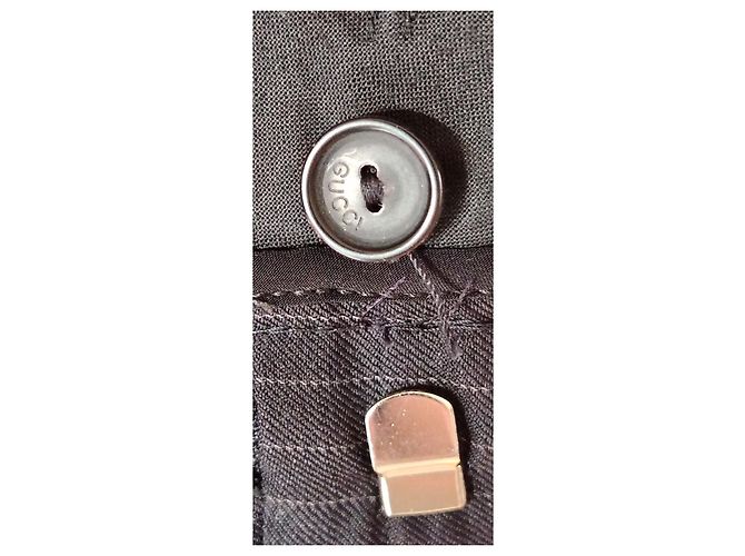 CALÇA DE LÃ E MOHAIR LISTRADA GUCCI. Preto - vista 8