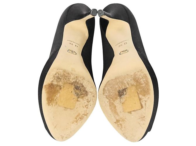 Décolleté in satin Christian Dior Nero - vista 6
