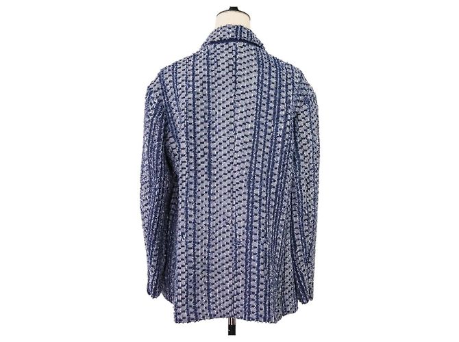 Autre Marque Chaqueta de tweed de mezclilla de doble botonadura EZUMi Azul - vista 4